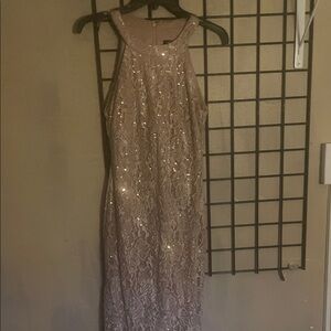 Sparkling Lace Halter Dress